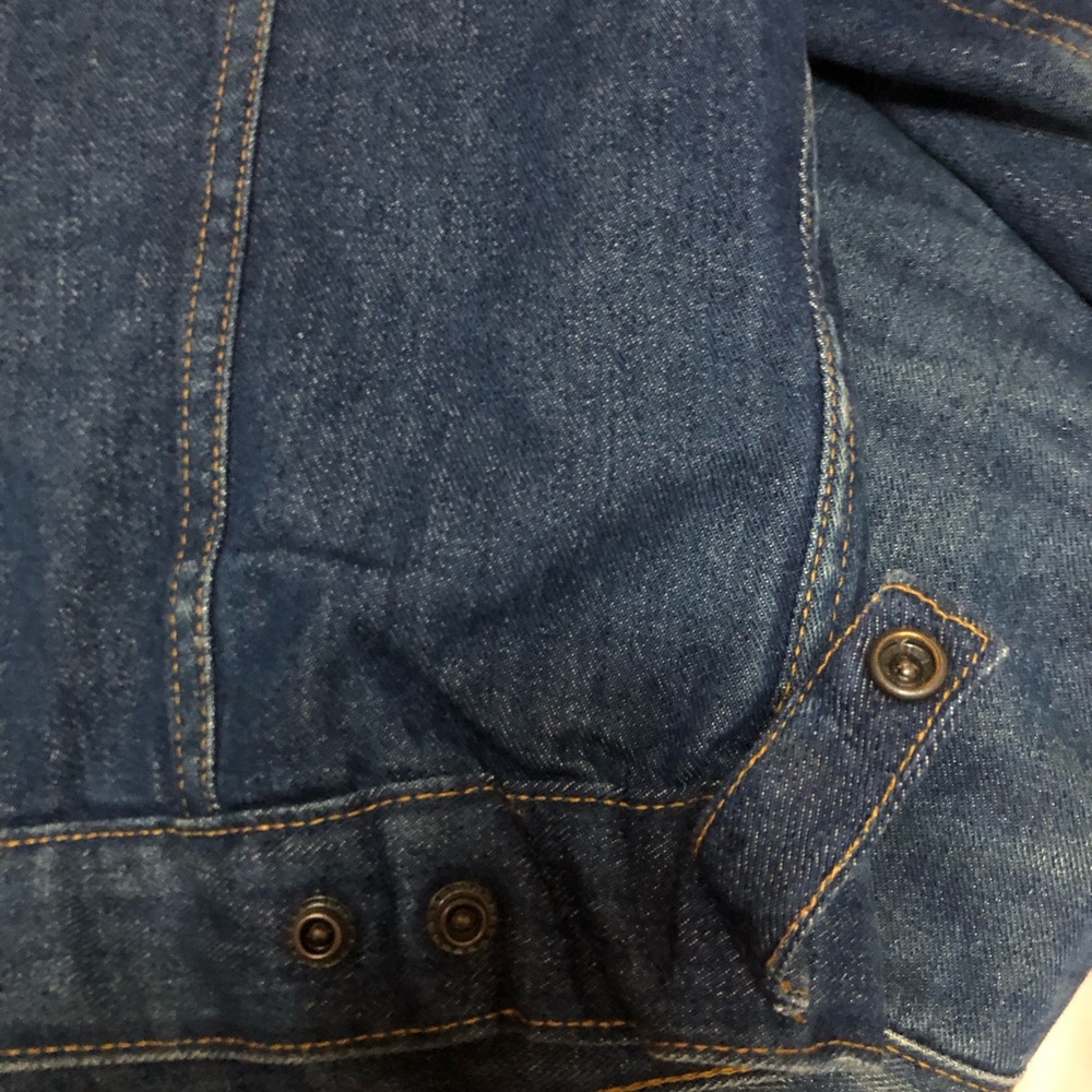 Vintage Masterpiece Apparel Denim Jacket Sherpa Lining Trucker Jean Jacket XL - Picture 12 of 12